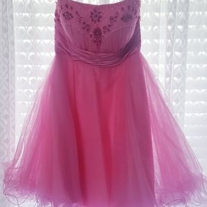 Pink strapless dress